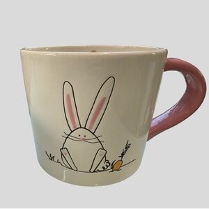 🐰 Easter Bunny Mug – Pink Handle Spring Coffee Cup – TAG